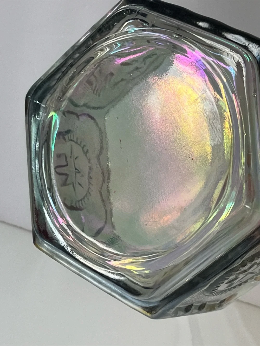 Indiana Glass Iridescent Carnival Glass Lidded Trinket Box